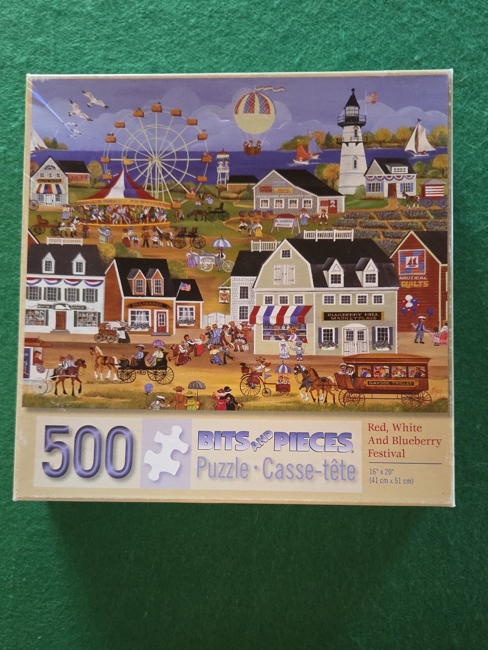 Bits and Pieces 500-Piece Puzzle — Red, White and Blueberry Festival Scene